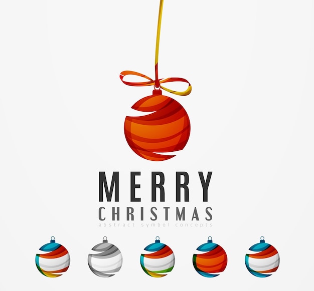 Set of abstract Christmas ball icons business logo concepts clean modern geometric design