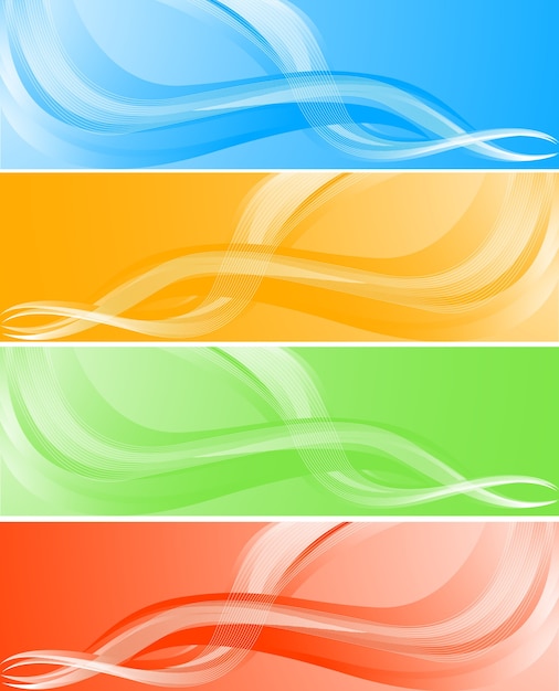 Set of abstract colorful banner background