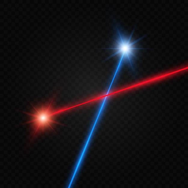 Set of abstract colors laser beam. Transparent is isolated on a black background.