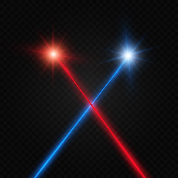 Set of abstract colors laser beam. Transparent is isolated on a black background.