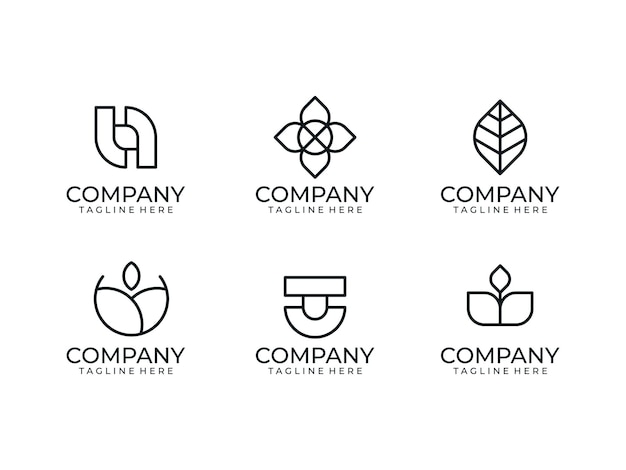 Set of abstract  company business logo design collection