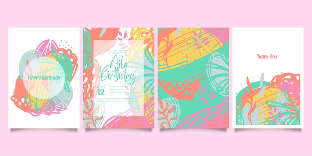 Set of abstract creative universal artistic templates. Good for poster, card, invitation, flyer, cover, banner, placard, brochure and other graphic design.