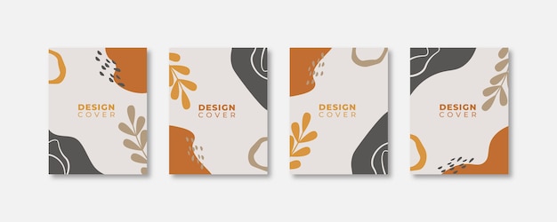 Set of abstract creative universal cover design templates with nature concept