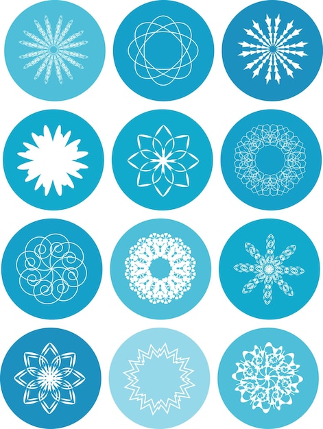 Set of abstract design elements