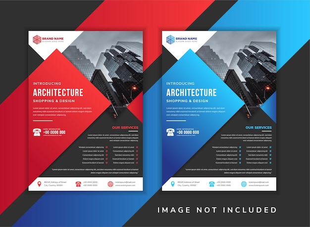 Set of abstract flyer template design.