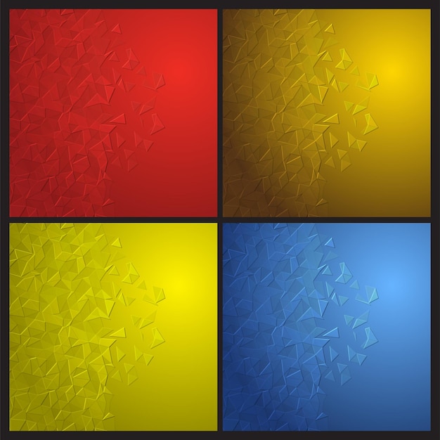 Set of Abstract Geometric backgrounds. Polygonal vector design.