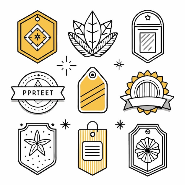 Set of Abstract Geometric Badges