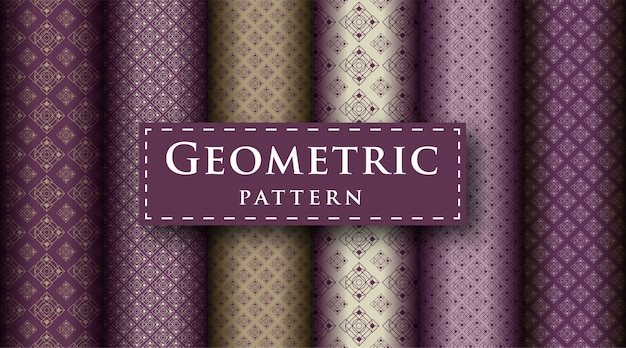 Set of Abstract geometric luxury design pattern seamless