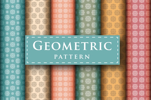 Set of Abstract geometric luxury design pattern seamless