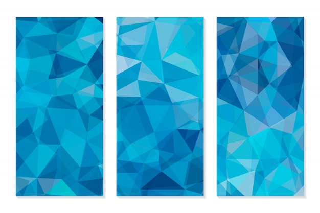 Set of Abstract Geometric Polygonal Backgrounds.