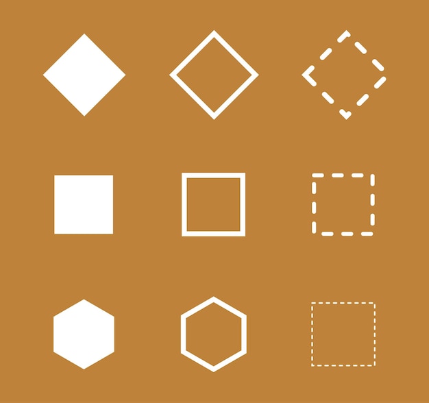 Vector a set of abstract geometric shapes in the form of a rhombus, square, hexagon.