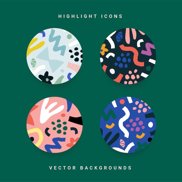 Set of abstract highlight icons for stories