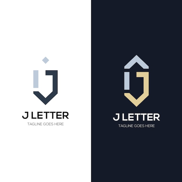 Set of abstract initial letter j logo design template. icons for business of luxury, elegant, simple