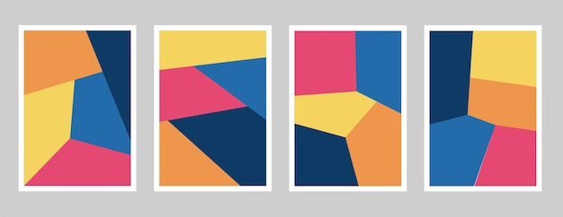 Set of abstract poster colorful geometric shapes