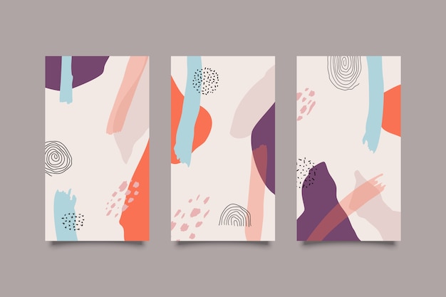 Set of abstract retro color covers