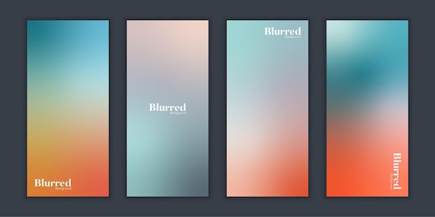 Set of Abstract soft blur gradient background fresh pastel color wallpaper for screen