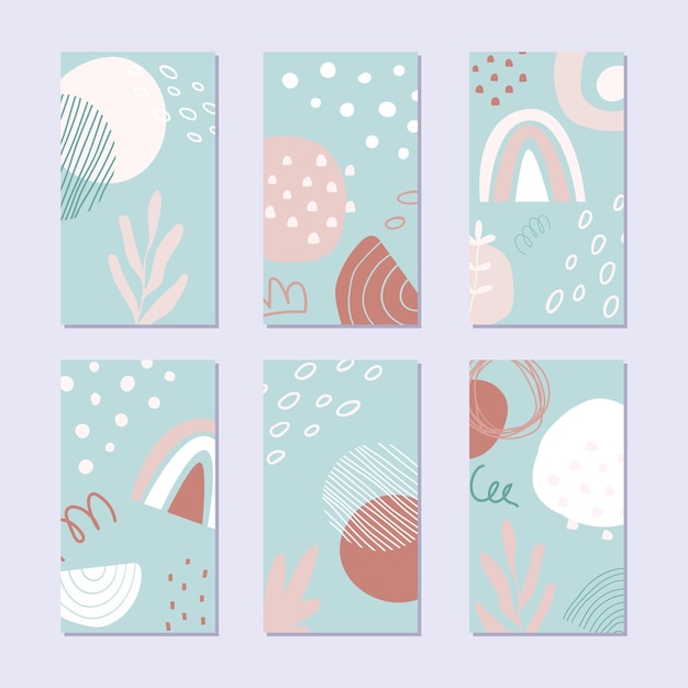 Set of abstract story backgrounds