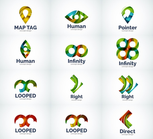 Set of abstract vector logo icons