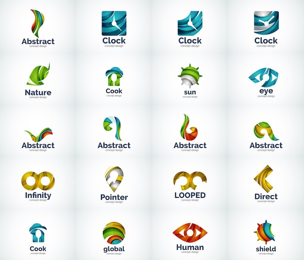 Set of abstract vector logo icons