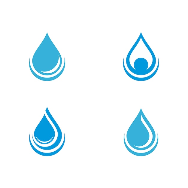 Set of abstract water drops symbols logo