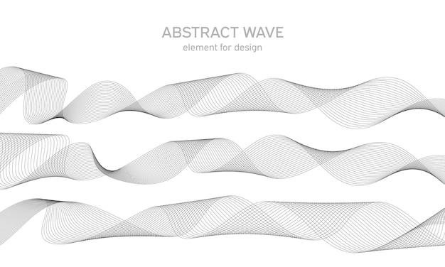 set abstract wave element for design