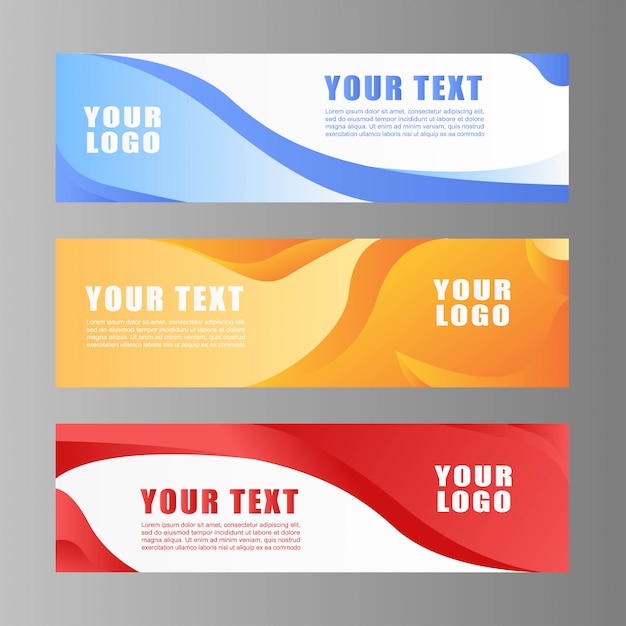 Set of abstract web banner template