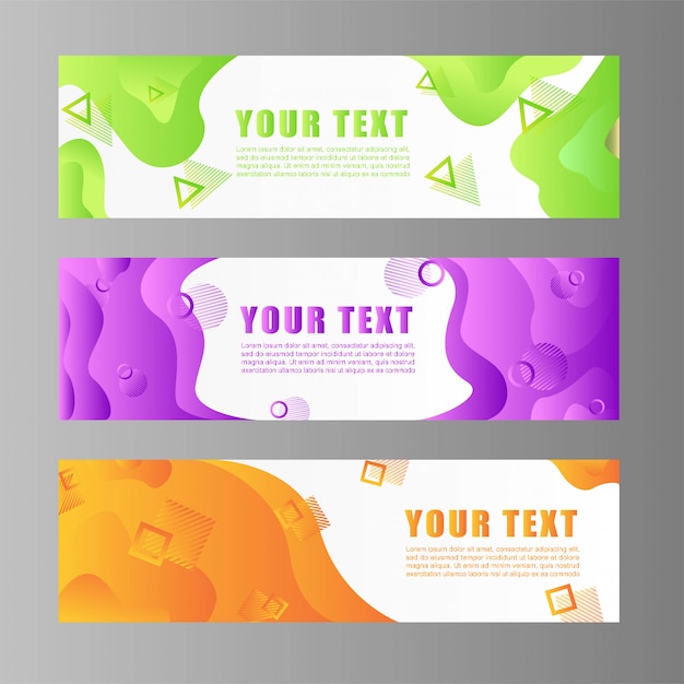 Set of abstract web banner template