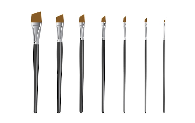 Set of acrylic brushes vector illustration