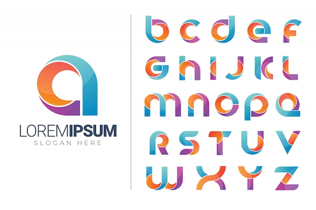 Set of alphabet logo icons template