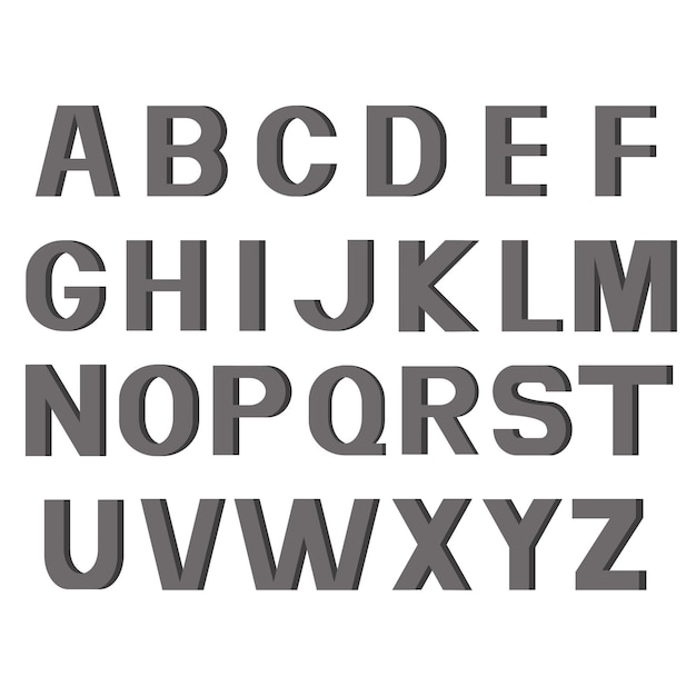 Set Alphabet Vector Font Type letters of gray