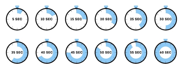 Set of analog clock icon