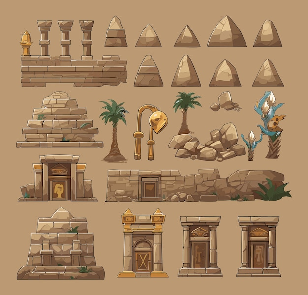 a set of ancient buildings and tombs game background landscape video game fantasy wallpaper mountain