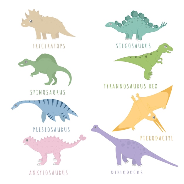 Set of Ancient Dinosaurs