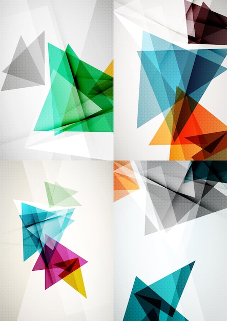 Set of angle and straight lines design abstract backgrounds