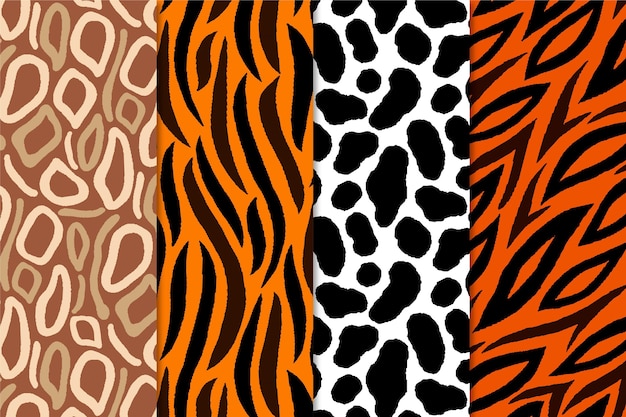 Set of animal print seamless pattern