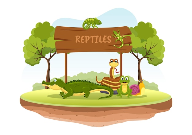 Set of Animal Reptile Illustration