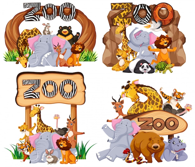 Set of animals at the entrance sign