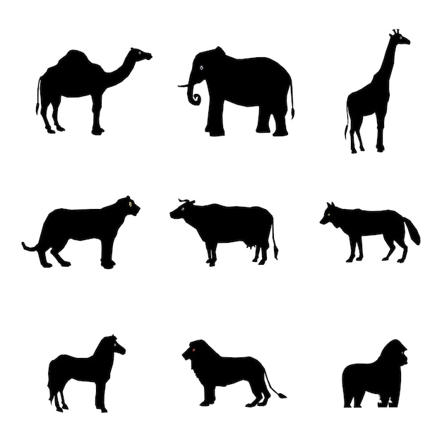 Set of Animals Silhouette Design