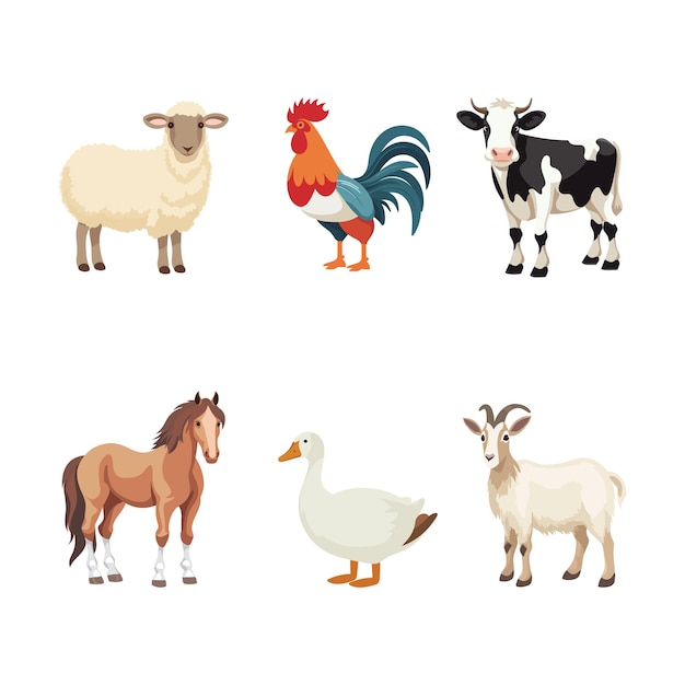 Set of Animals Vector Art Illustration