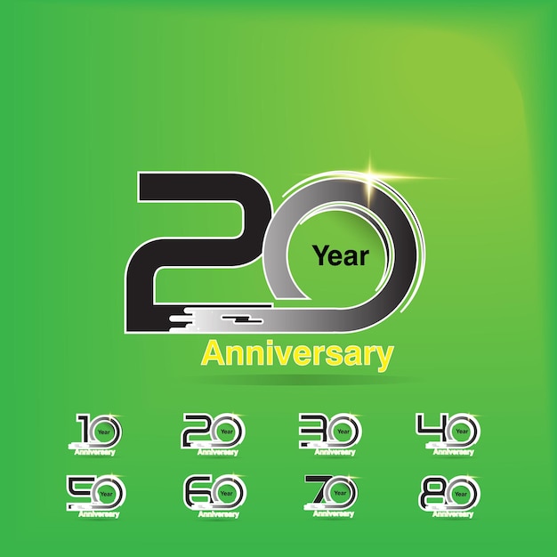 SET ANNIVERSARY CELEBRATION DESIGN ILLUSTRATION