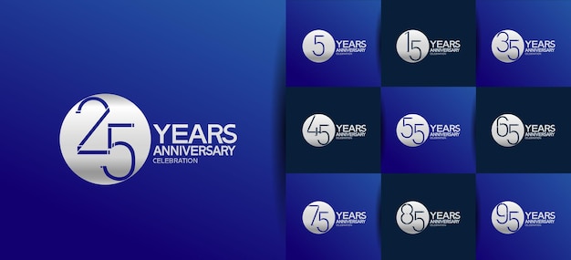 set of anniversary logo template for celebration event