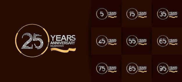 set of anniversary logo template for celebration event