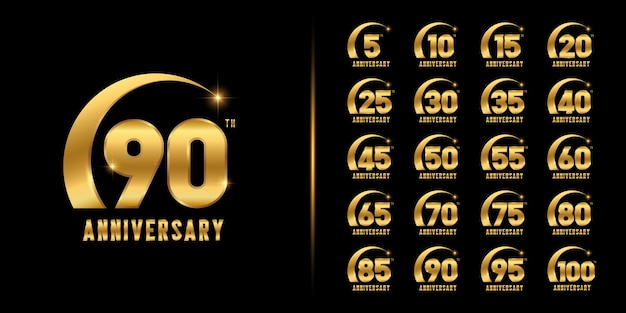 Set of anniversary logotype. Golden anniversary celebration . 