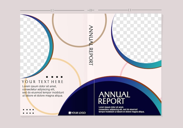 set of annual report cover designs. trendy geometric background with circle elements.