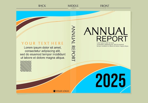 set of annual report covers with elegant and modern designs. background with curved elements