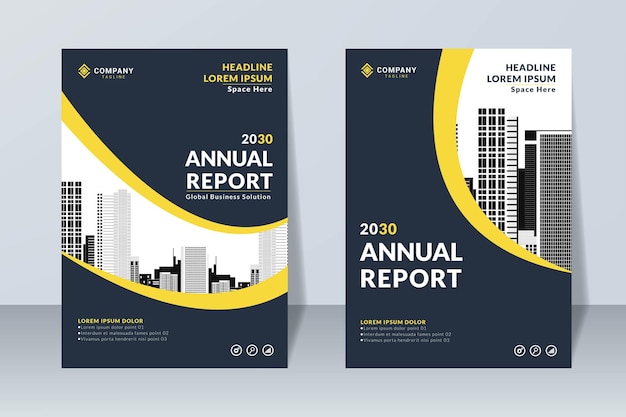 Set of annual report design template