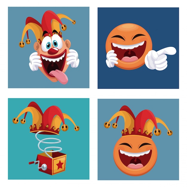 Set april fools day icons 