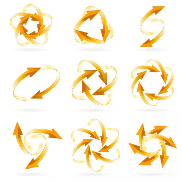 Vector set of arrow circles