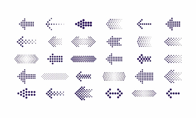 Vector set of arrow doted