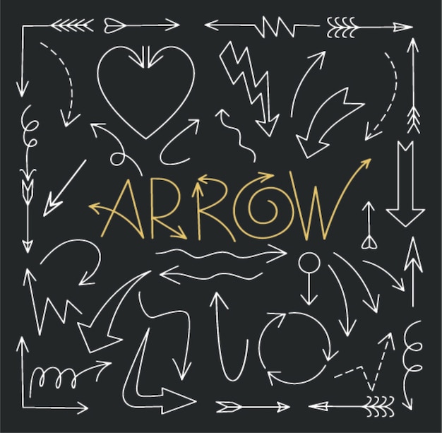 Set of Arrow Hand Drawn Design Element